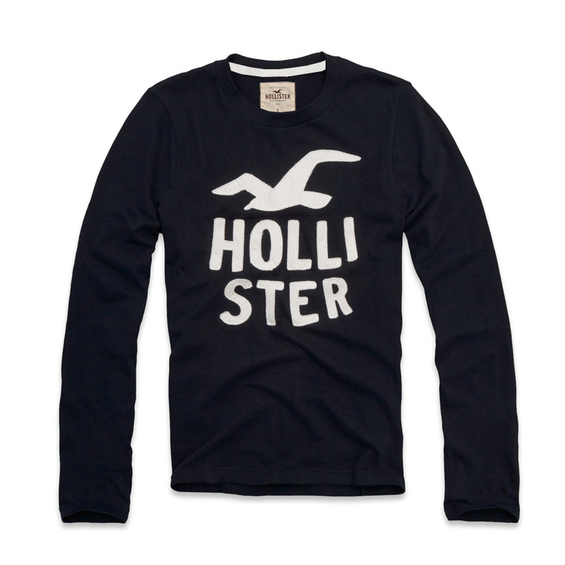 Hollister Hombres De Cuello Redondo Largo Remera HCO3785